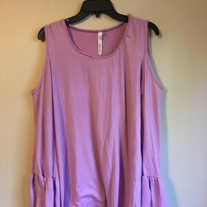 NY collection large cold shoulder purple top